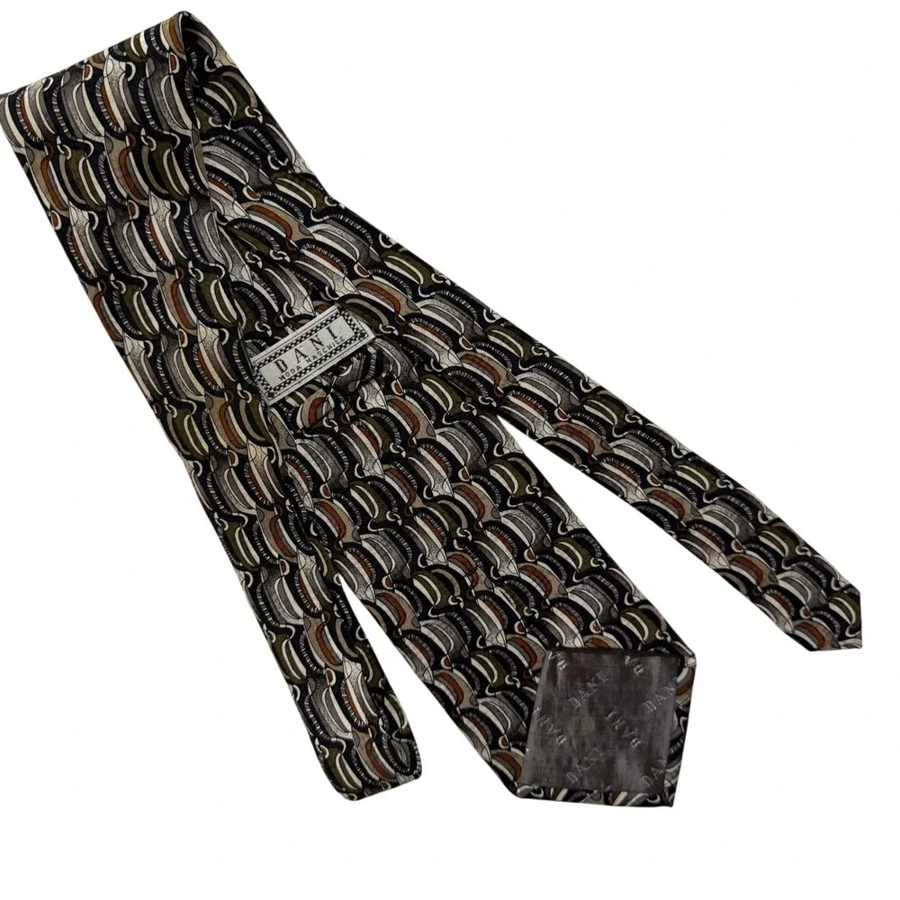 Silk Tie Abstract Duck Geometric Novelty Pattern Necktie‎